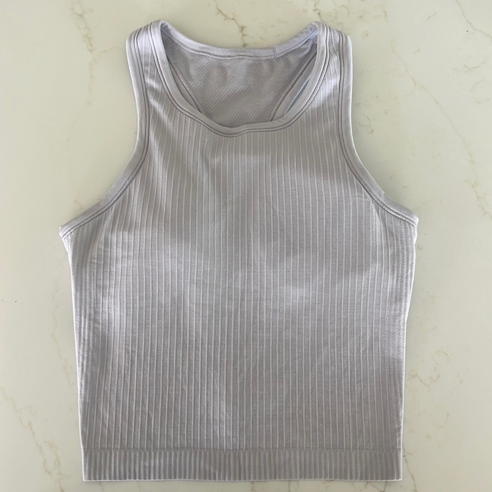 Lululemon Ebb To Street Racerback Crop Tank Top
Lavender Dew Size 4